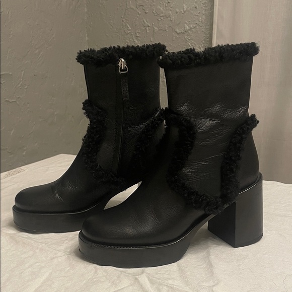 Simon Miller Shoes - Simon Miller x Free People Low Raid Shearling Boots